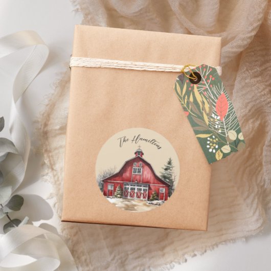 ファームハウスカントリークリスマスカスタム ラウンドシール