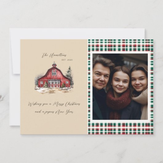 ファームハウスカントリークリスマスワンフォト シーズンカード (正面)