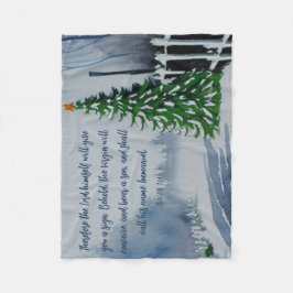 ファームハウスカントリークリスマス聖なる書物、 経典ウォーターカラー フリースブランケット