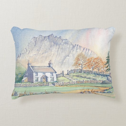 ファームハウスカントリーコテージランドスケープ枕 アクセントクッション (正面)