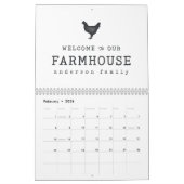 ファームハウスカントリーチキンへようこそ素朴 カレンダー (2月 2026)