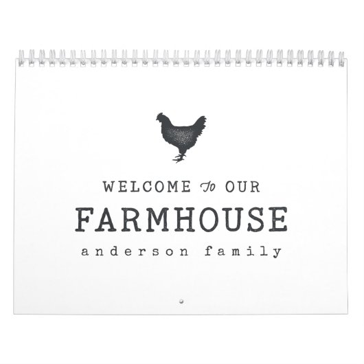ファームハウスカントリーチキンへようこそ素朴 カレンダー (カバー)