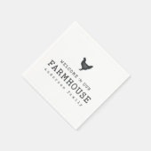 ファームハウスカントリーチキンへようこそ素朴 スタンダードカクテルナプキン (角)