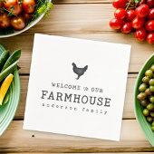 ファームハウスカントリーチキンへようこそ素朴 スタンダードカクテルナプキン