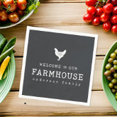 ファームハウスカントリーチキンへようこそ素朴 スタンダードカクテルナプキン