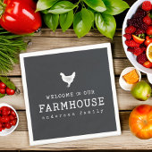 ファームハウスカントリーチキンへようこそ素朴 スタンダードカクテルナプキン