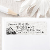 ファームハウスカントリーバーンスケッチアドレス ラベル (インサイチュ)