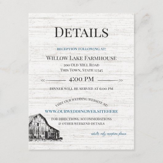 ファームハウスカントリーバーンスケッチ詳細インフォエンクロス エンクロージャーカード (正面)