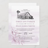 ファームハウスカントリーバーンスケッチ 招待状 (正面/裏面)