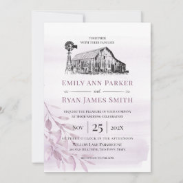 ファームハウスカントリーバーンスケッチ 招待状