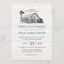 ファームハウスカントリーバーンスケッチ 招待状