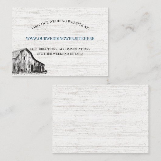 ファームハウスカントリーバーンスケ結婚ッチのウェブサイト情報 エンクロージャーカード (正面/裏面)