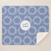 ファームハウスカントリーホワイトウィートリース |モノグラム シェルパブランケット (正面(横))