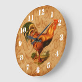 ファームハウスカントリ素朴ールースターキッチン ラージ壁時計 (傾斜)