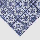 ファームハウスキッチンカントリースタイルブルーオンホワイトタイル 薄葉紙 (詳細)