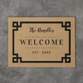 ファームハウスギリシャ鍵ファミリーモノグラムドオーマット ドアマット