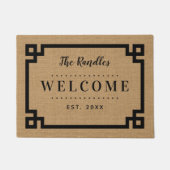 ファームハウスギリシャ鍵ファミリーモノグラムドオーマット ドアマット (正面)