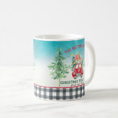 ファームハウスクパーソナライズされたリスマスツリートラックファーム コーヒーマグカップ (正面右)