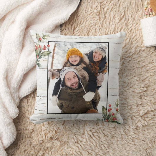 ファームハウスクリスマスウィンターベリーの写真 クッション (ブランケット)