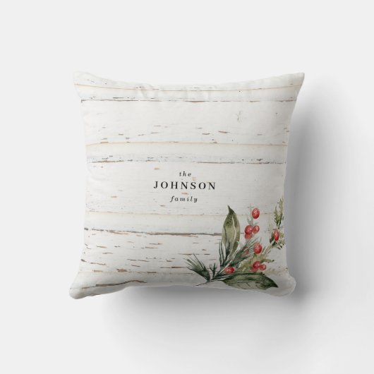 ファームハウスクリスマスウィンターベリーの写真 クッション (裏面)