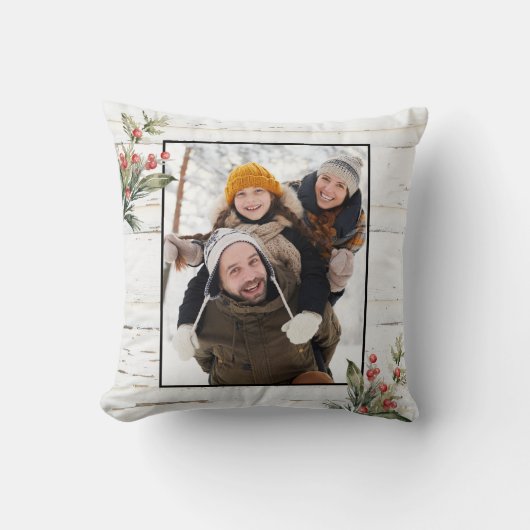 ファームハウスクリスマスウィンターベリーの写真 クッション (正面)