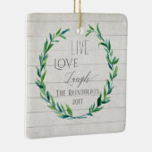 ファームハウスクリスマスウォーターカラーリースw写真 セラミックオーナメント (右)