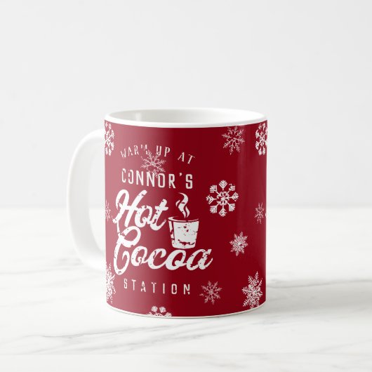 ファームハウスクリスマスカスタムファミリーホットココア コーヒーマグカップ (正面左)