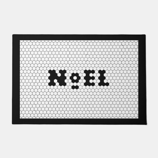 ファームハウスクリスマスクリスニューエルタイルデザイン ドアマット (正面)