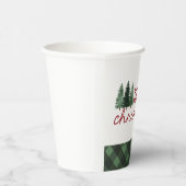 ファームハウスクリスマスグリーンプレイドホリデー 紙コップ (右)