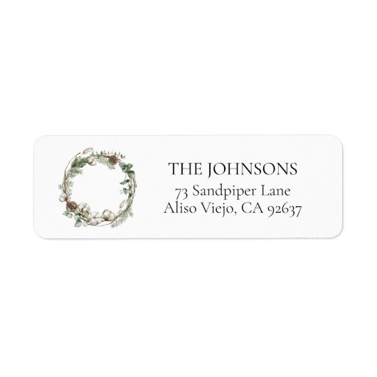 ファームハウスクリスマスグリーンリーリース差出人住所 ラベル (正面)