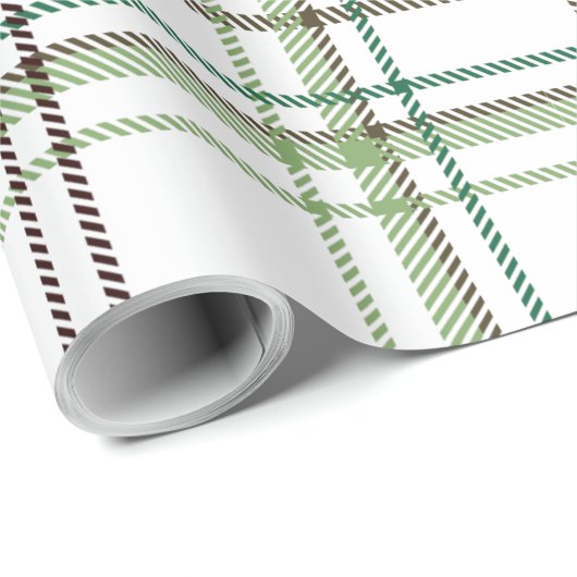 ファームハウスクリスマスグリーン&レッドプレイド ラッピングペーパー (ロールコーナー)