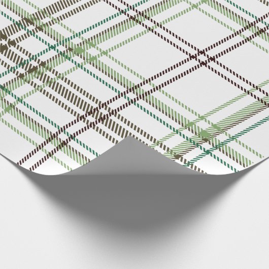 ファームハウスクリスマスグリーン&レッドプレイド ラッピングペーパー (角)