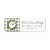 ファームハウスクリスマスコットンリースホリデーアドレス ラベル (正面)