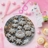 ファームハウスクリスマスシュガークッキーOn Wood ペーパープレート (パーティー)