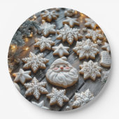 ファームハウスクリスマスシュガークッキーOn Wood ペーパープレート (正面)