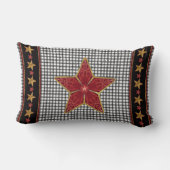 ファームハウスクリスマススターアートチッキングストライププレイド ランバークッション (裏面)