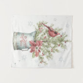 ファームハウスクリスマスツリーウィズ(鳥)ショウジョウコウカンチョウ タペストリー (正面(横))