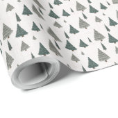 ファームハウスクリスマスツリーハンドドロー素朴ドホリデー ラッピングペーパー (ロールコーナー)