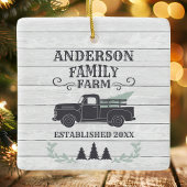 ファームハウスクリスマスツリーファミリーファームパーソナライズされた セラミックオーナメント