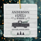 ファームハウスクリスマスツリーファミリーファームパーソナライズされた セラミックオーナメント