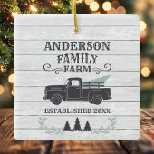 ファームハウスクリスマスツリーファミリーファームパーソナライズされた セラミックオーナメント