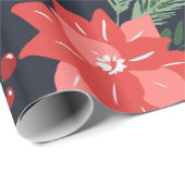 ファームハウスクリスマスフローラと緑 ラッピングペーパー (ロールコーナー)