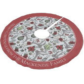 ファームハウスクリスマスフローラシカスカル〔雄ジカの〕枝角 ブラッシュドポリエステルツリースカート (アングル)