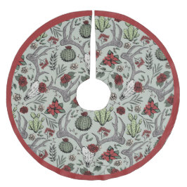 ファームハウスクリスマスフローラシカスカル〔雄ジカの〕枝角 ブラッシュドポリエステルツリースカート