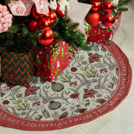 ファームハウスクリスマスフローラシカスカル〔雄ジカの〕枝角 ブラッシュドポリエステルツリースカート