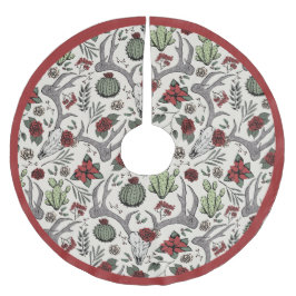 ファームハウスクリスマスフローラシカスカル〔雄ジカの〕枝角 ブラッシュドポリエステルツリースカート