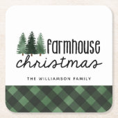 ファームハウスクリスマスプレッドファミリーネームコースター スクエアペーパーコースター (正面)