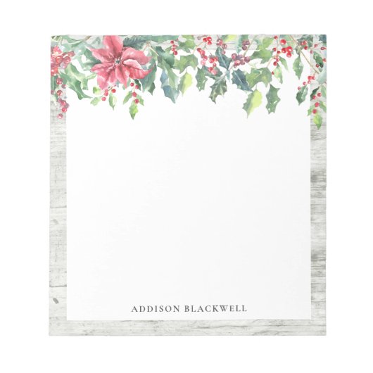 ファームハウスクリスマスミストレパーソナライズされたトー ノートパッド (正面)