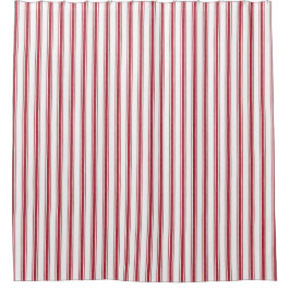 ファームハウスクリスマスレッドホワイトチキングストライプ シャワーカーテン