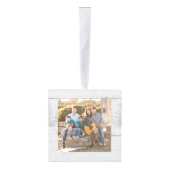 ファームハウスクリスマスヴィンテージレッドトラックファミリーフォト キューブオーナメント (右)